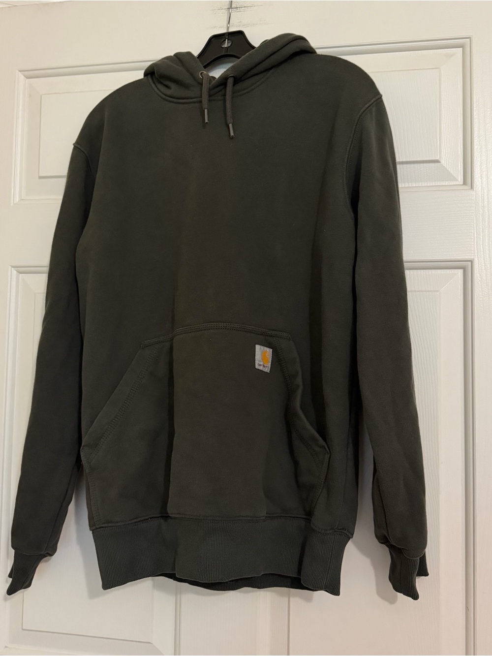 Carhartt Men’s Dark Olive Green Hoodie Hooded Sweatshirt Loose Fit Size Small S